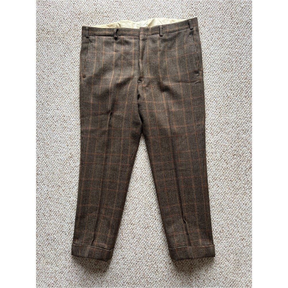 Vintage Rare 50s/60s Brooks Brothers Pleated Wool Plaid ~33” Made in USA
